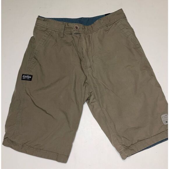 Fubu Shorts Men's 31 Reversible Tan/Blue Pockets Retro Streetwear Hip Hop Skater - Picture 1 of 8